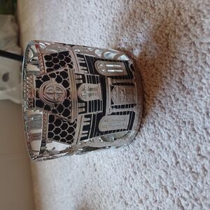 Elegant Silver and Black Candle Holder